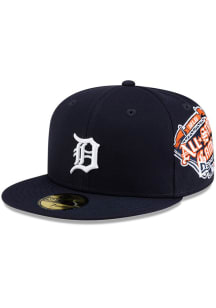 New Era Detroit Tigers Mens Navy Blue Oversized Patch 59FIFTY Fitted Hat