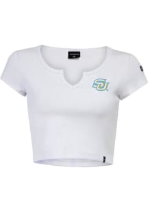 Hype and Vice Southern University Jaguars Womens White Cali Short Sleeve T-Shirt