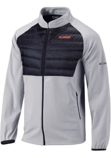 Columbia Illinois Fighting Illini Mens Grey Heat Seal In the Element Medium Weight Jacket