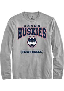 Summit Sportswear UConn Huskies Grey Football Long Sleeve T Shirt