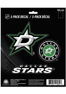 Dallas Stars 3pk Team Logo Auto Decal - Black