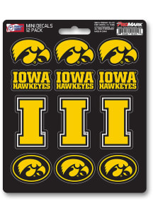 Iowa Hawkeyes 12 Pack Mini Auto Decal - Black