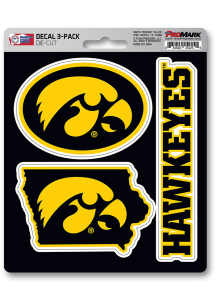 Iowa Hawkeyes 5x7.5 3D 3 Pack Auto Decal - Black