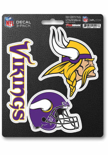 Minnesota Vikings 5x7 inch 3 Pack Die Cut Auto Decal - Purple