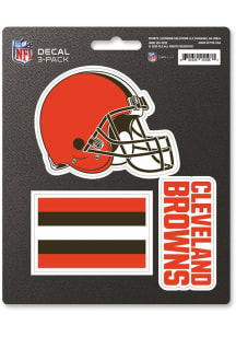 Cleveland Browns 3 Pack 5x7.5 Inch Auto Decal - Orange