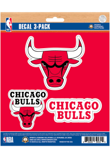 Chicago Bulls 3 pk Auto Decal - Red