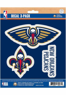 New Orleans Pelicans 3 pk Auto Decal - Navy Blue