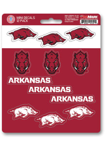 Arkansas Razorbacks 12 pk Mini Auto Decal - Red