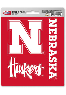 Nebraska Cornhuskers 3 pk Auto Decal - Red