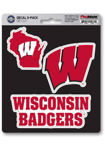 Wisconsin Badgers 3pk Auto Decal - Red