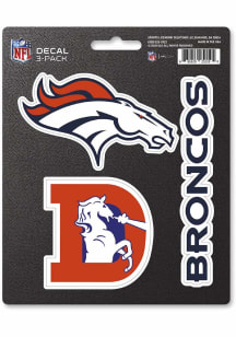Denver Broncos 3pk Auto Decal - Navy Blue