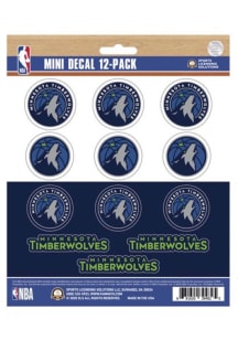 Minnesota Timberwolves 12 Pc Mini Auto Decal - Blue