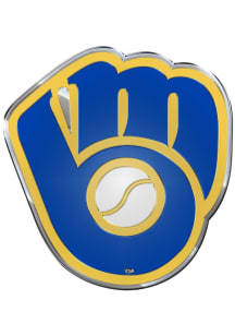 Milwaukee Brewers embossed Car Emblem - Navy Blue