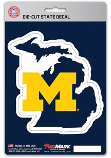 Michigan Wolverines State Shape Design Auto Decal - Blue