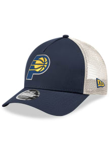 New Era Indiana Pacers Navy Blue Team Logo Trucker 9FORTY Youth Adjustable Hat