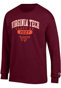Champion Virginia Tech Hokies Maroon Class of 2027 Jersey Long Sleeve T Shirt