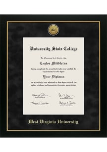 West Virginia Mountaineers Medallion Manchester Diploma Frame - Black
