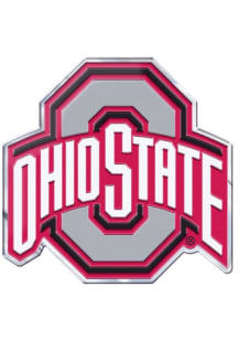 Ohio State Buckeyes Aluminum Color Car Emblem - Red