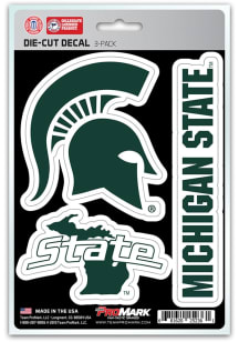 Michigan State Spartans 5x7 inch 3 Pack Die Cut Auto Decal - Green