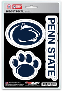 Penn State Nittany Lions 5x7 inch 3 Pack Die Cut Auto Decal - Navy Blue