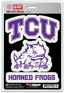 TCU Horned Frogs 5x7 inch 3 Pack Die Cut Auto Decal - Purple