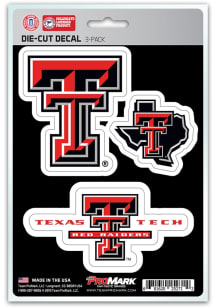 Texas Tech Red Raiders 5x7 inch 3 Pack Die Cut Auto Decal - Red