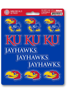 Kansas Jayhawks 12pk Mini Auto Decal - Blue