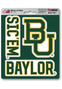 Baylor Bears 5x7 inch 3 Pack Die Cut Auto Decal - Green