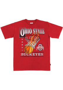 SLAM Ohio State Buckeyes Red Basketball Hoops Heavyweight Short Sleeve T Shirt