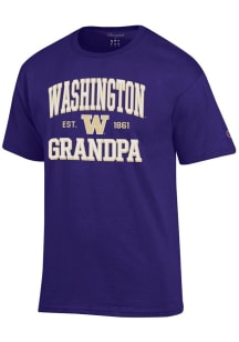 Champion Washington Huskies Purple Est. Date Grandpa Jersey Short Sleeve T Shirt
