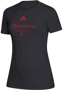 Adidas Indiana Hoosiers Womens Black Heat Seal Creator Short Sleeve T-Shirt
