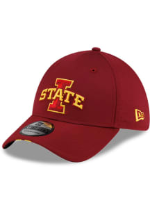 New Era Iowa State Cyclones Mens Cardinal Silicone Patch Featherweight Poly 39THIRTY Flex Hat