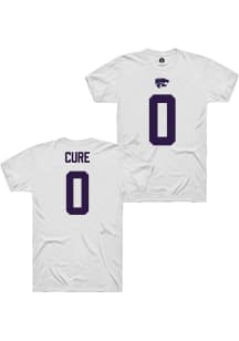 Linkon Cure K-State Wildcats White Football NIL Shirzees Short Sleeve Player T Shirt