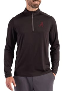 Cutter and Buck Alabama Crimson Tide Mens Black Coastline Long Sleeve Qtr Zip Pullover