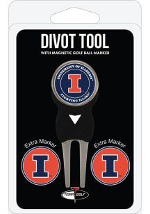 Illinois Fighting Illini Divot Tool With 3 Marker Pack Golf Ball Marker
