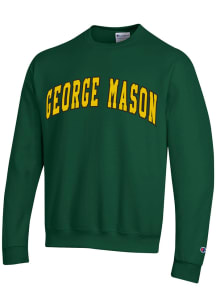 Champion George Mason University Mens Green Powerblend Crew Long Sleeve Crew Sweatshirt