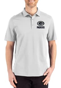 Cutter and Buck Green Bay Packers Grey Mono Advantage Refresh Pique Big and Tall Polo