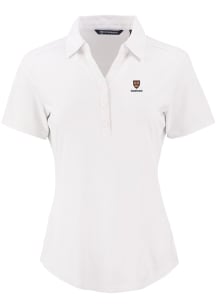 Cutter and Buck Harvard Crimson Womens White Forge Eco Polo Short Sleeve Polo Shirt
