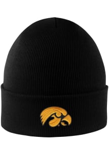 LogoFit Iowa Hawkeyes Black Northpole Cuffed Mens Knit Hat