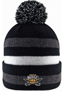 LogoFit Northern Kentucky Norse Black Primetime Striped Pom Mens Knit Hat