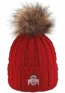 LogoFit Ohio State Buckeyes Red Alps Pom Womens Knit Hat