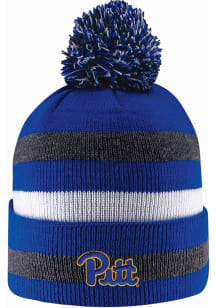 LogoFit Pitt Panthers Blue Primetime Striped Pom Mens Knit Hat