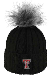 LogoFit Texas Tech Red Raiders Black Alps Pom Womens Knit Hat