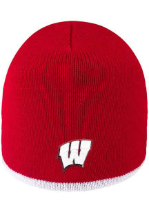 LogoFit Wisconsin Badgers Red Bright Stripe Mens Knit Hat