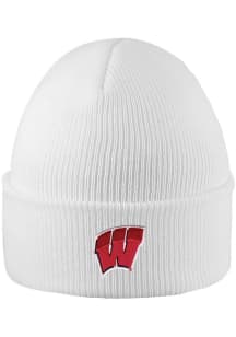 LogoFit Wisconsin Badgers White Northpole Mens Knit Hat