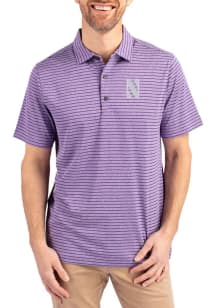 Cutter and Buck Northwestern Wildcats Mens Purple Forge Stripe Short Sleeve Polo