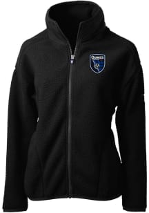 Cutter and Buck San Jose Earthquakes Womens Black Cascade Sherpa Light Weight Jacket