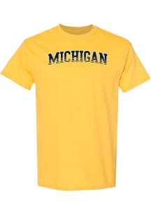 Michigan Wolverines Yellow Arch Fade Short Sleeve T Shirt
