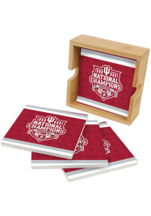 Indiana Hoosiers CFP National Champions 2025 4 Pack Ceramic Coaster - Red