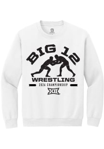 Summit Sportswear Big 12 Mens White 2026 Wrestling Championship Long Sleeve Crew Sweatshirt